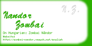 nandor zombai business card